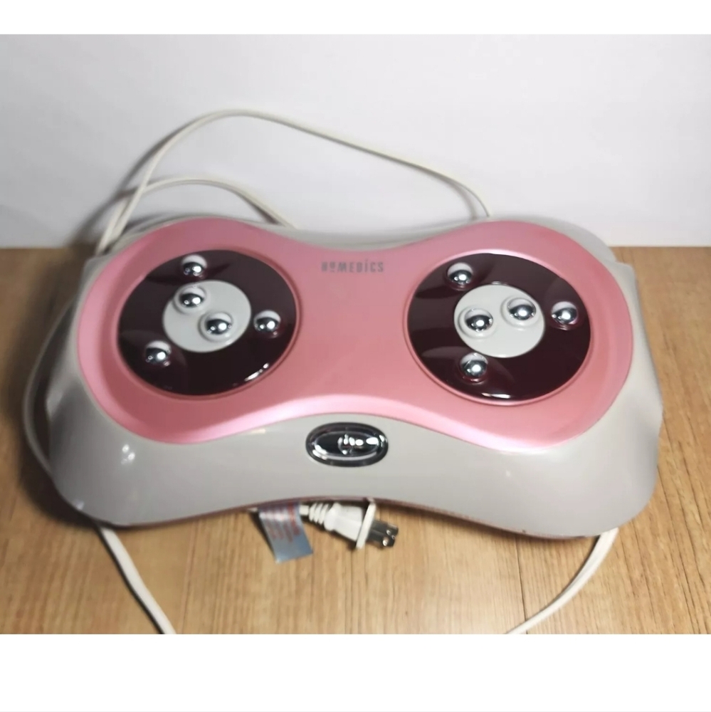 Home HoMedics  Shiatsu DELUXE FOOT MASSAGE Heat 4 Rotating Heads Pink EUC